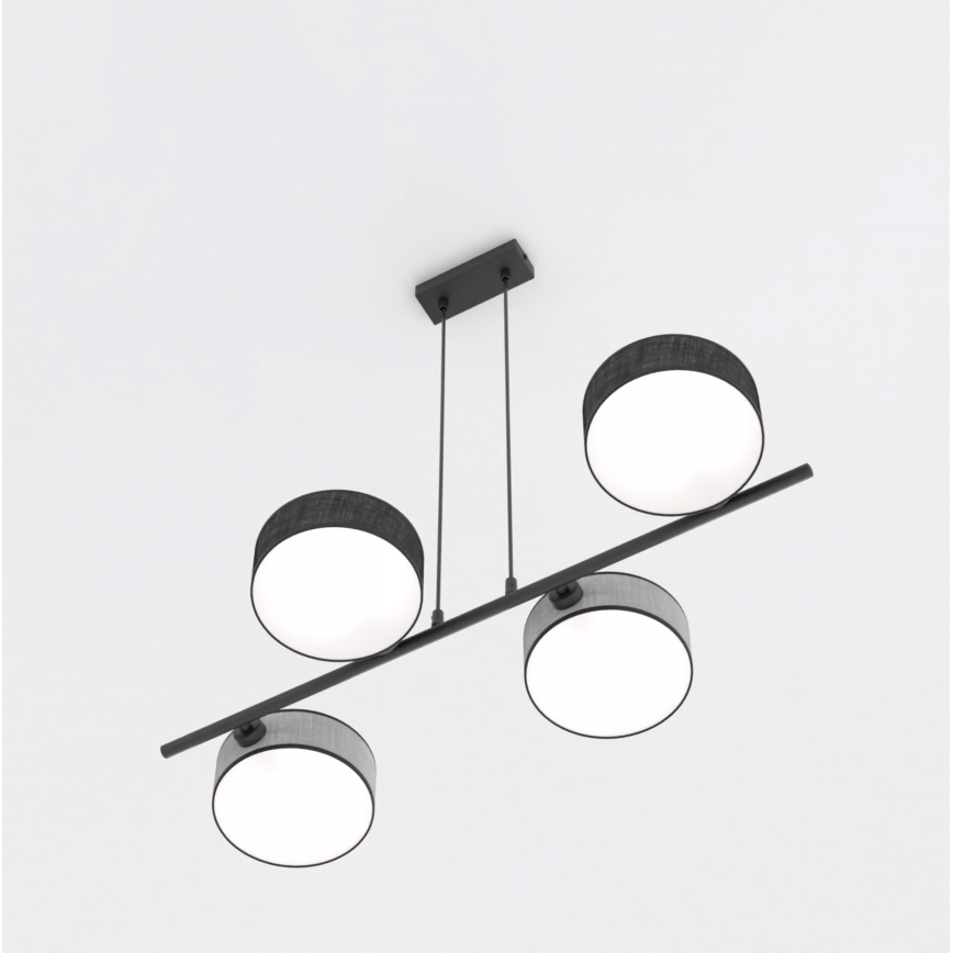 Lustre suspenso por cabo DRUMZ 4xE14/10W/230V preto/cinza