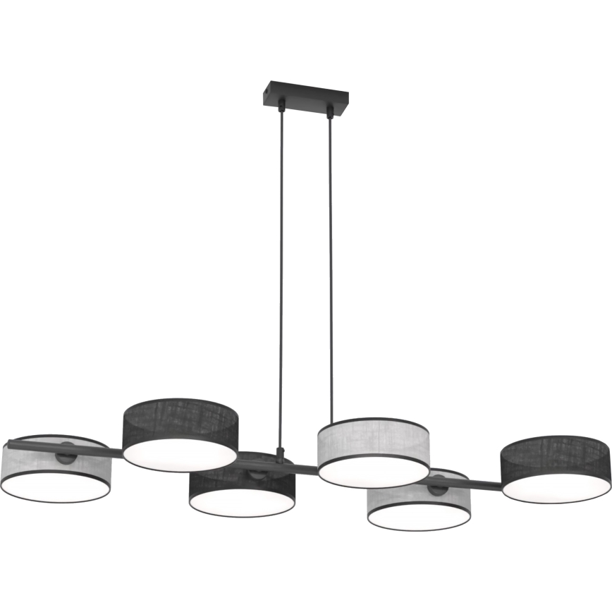 Lustre suspenso por cabo DRUMZ 6xE14/10W/230V preto/cinza