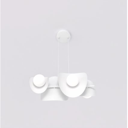 Lustre suspenso por cabo ELEMENTI 4xG9/8W/230V, branco