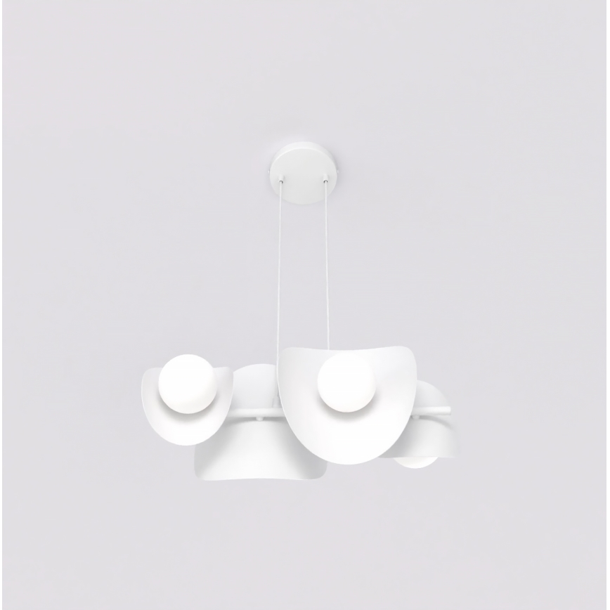 Lustre suspenso por cabo ELEMENTI 4xG9/8W/230V, branco