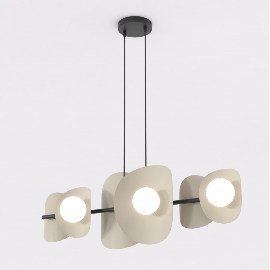 Lustre suspenso por cabo ELEMENTI 6xG9/8W/230V bege