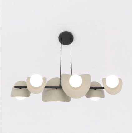 Lustre suspenso por cabo ELEMENTI 6xG9/8W/230V bege