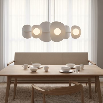 Lustre suspenso por cabo ELEMENTI 6xG9/8W/230V branco