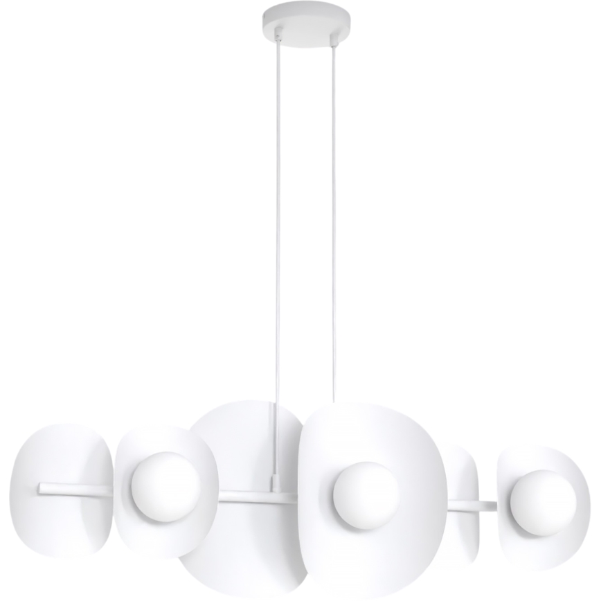Lustre suspenso por cabo ELEMENTI 6xG9/8W/230V branco