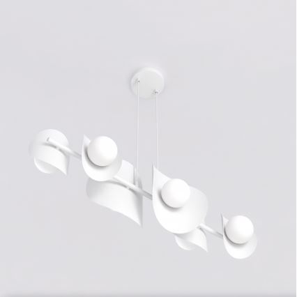 Lustre suspenso por cabo ELEMENTI 6xG9/8W/230V branco