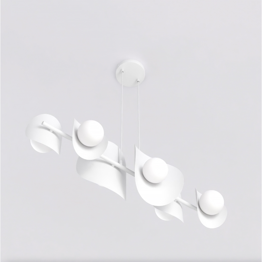 Lustre suspenso por cabo ELEMENTI 6xG9/8W/230V branco