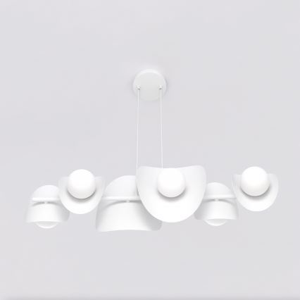 Lustre suspenso por cabo ELEMENTI 6xG9/8W/230V branco