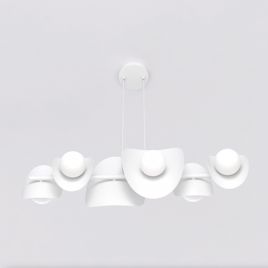 Lustre suspenso por cabo ELEMENTI 6xG9/8W/230V branco