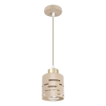 Lustre suspenso por cabo ELEN 1xE27/35W/230V bege/dourado