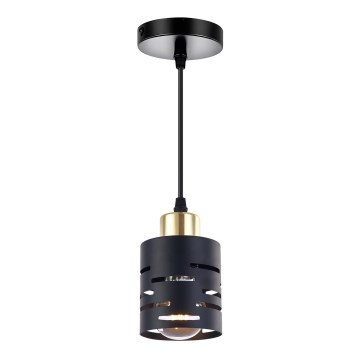 Lustre suspenso por cabo ELEN 1xE27/35W/230V preto/dourado
