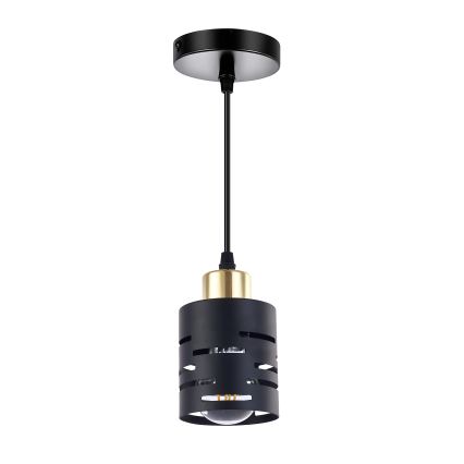 Lustre suspenso por cabo ELEN 1xE27/35W/230V preto/dourado