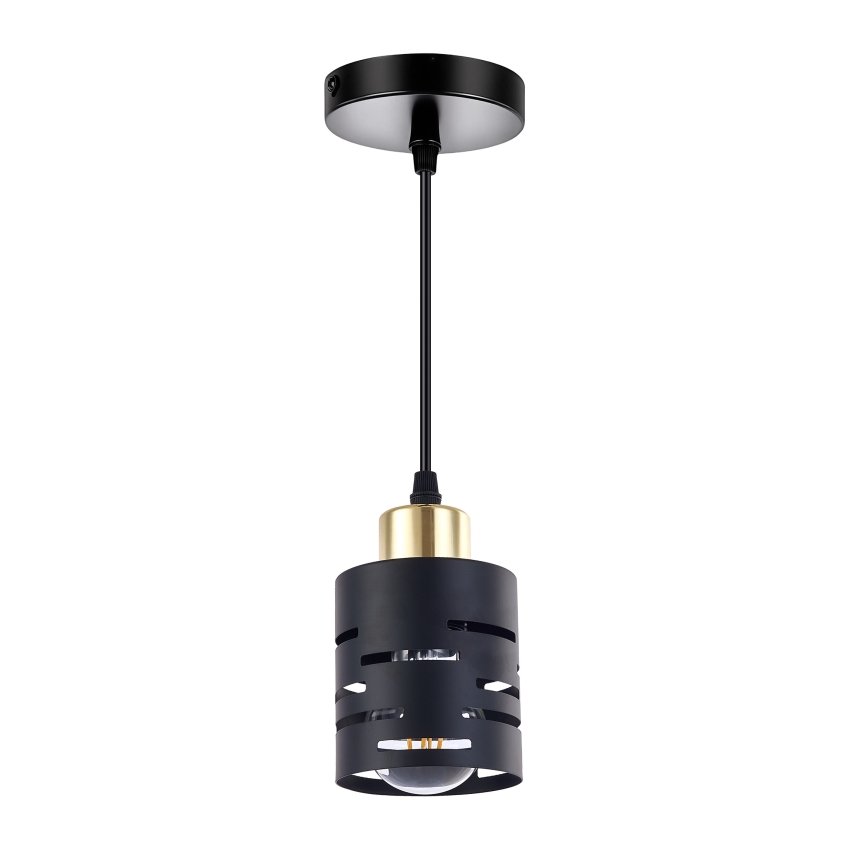 Lustre suspenso por cabo ELEN 1xE27/35W/230V preto/dourado