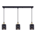 Lustre suspenso por cabo ELEN 3xE27/35W/230V preto/dourado