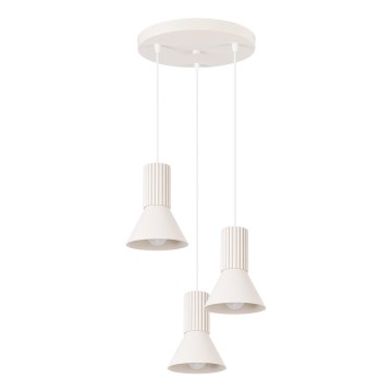 Lustre suspenso por cabo ESTRIA 3xE14/10W/230V Ø 30 cm creme
