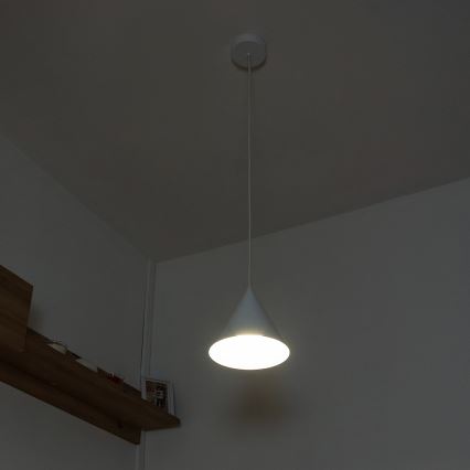 Lustre suspenso por cabo ETNA II 1xE27/15W/230V diâmetro 18,5 cm branco