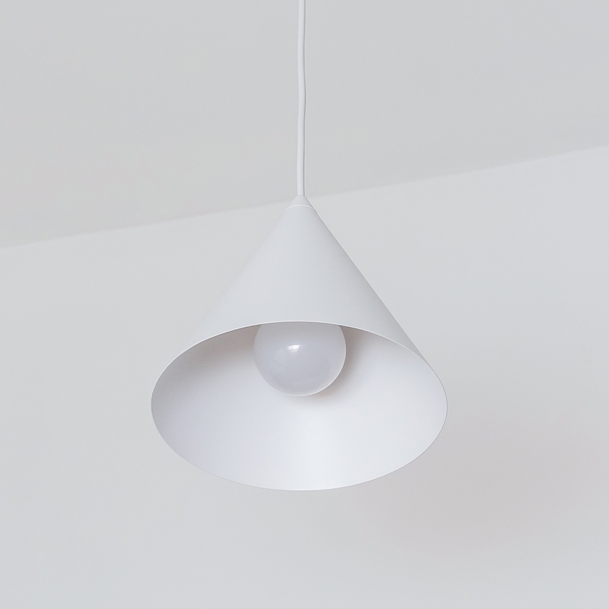 Lustre suspenso por cabo ETNA II 1xE27/15W/230V diâmetro 18,5 cm branco