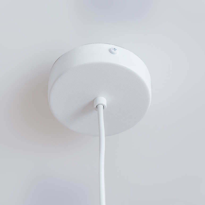 Lustre suspenso por cabo ETNA II 1xE27/15W/230V diâmetro 18,5 cm branco