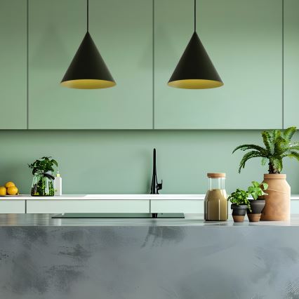 Lustre suspenso por cabo ETNA II 1xE27/15W/230V, diâmetro 25 cm, verde