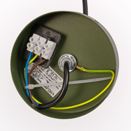 Lustre suspenso por cabo ETNA II 1xE27/15W/230V, diâmetro 25 cm, verde