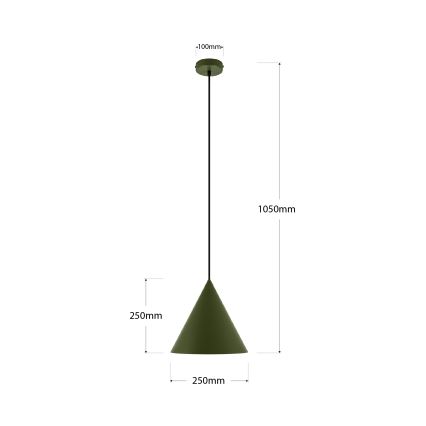 Lustre suspenso por cabo ETNA II 1xE27/15W/230V, diâmetro 25 cm, verde