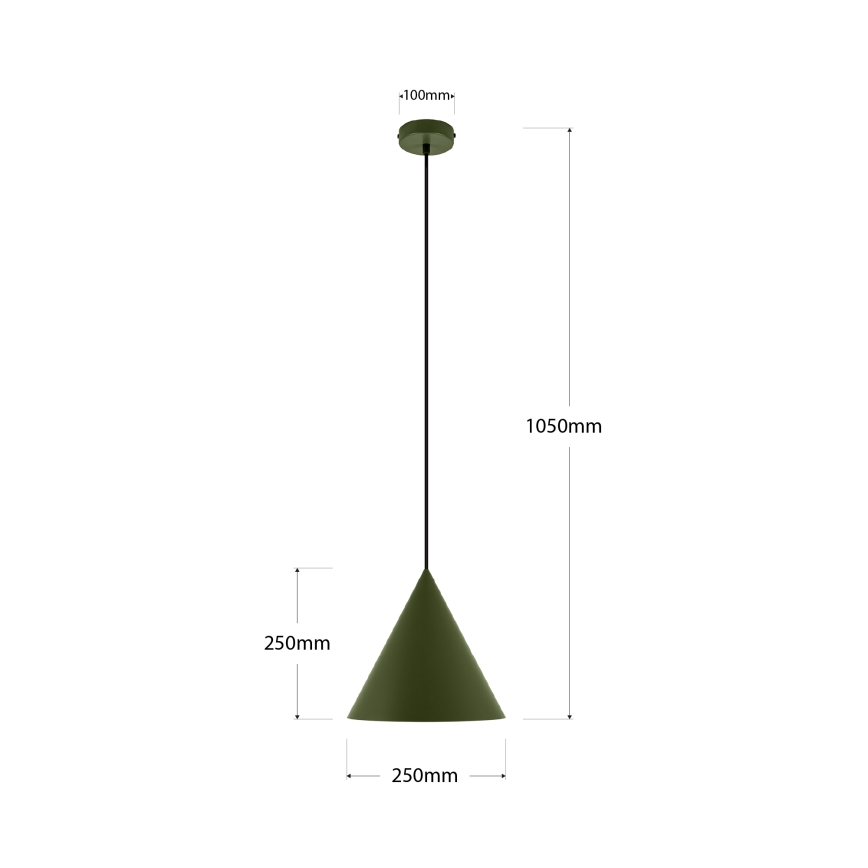 Lustre suspenso por cabo ETNA II 1xE27/15W/230V, diâmetro 25 cm, verde