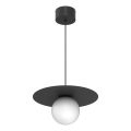 Lustre suspenso por cabo FLAT 1xE27/15W/230V preto