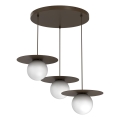 Lustre suspenso por cabo FLAT 3xE27/15W/230V castanho