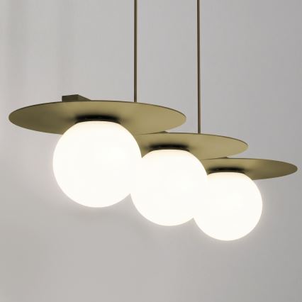 Lustre suspenso por cabo FLAT 3xE27/15W/230V dourado