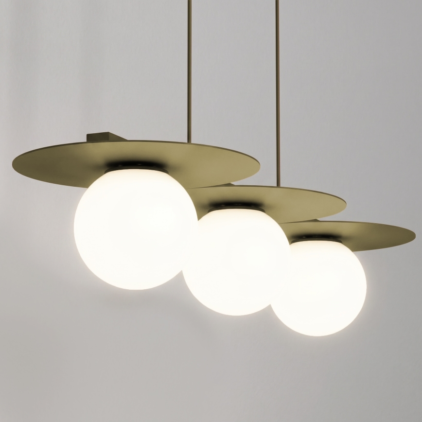 Lustre suspenso por cabo FLAT 3xE27/15W/230V dourado