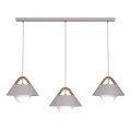 Lustre suspenso por cabo FUNDA 3xE27/15W/230V creme