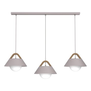 Lustre suspenso por cabo FUNDA 3xE27/15W/230V creme