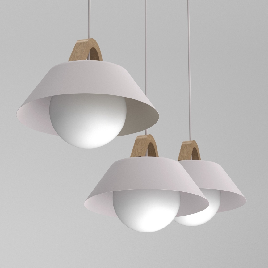 Lustre suspenso por cabo FUNDA 3xE27/15W/230V creme