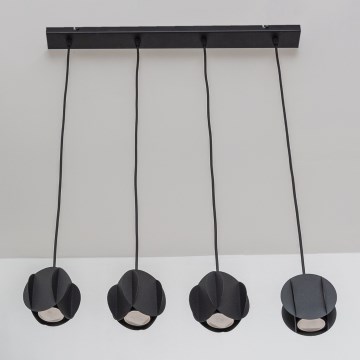 Lustre suspenso por cabo GAMBIT 4xGU10/10W/230V preto