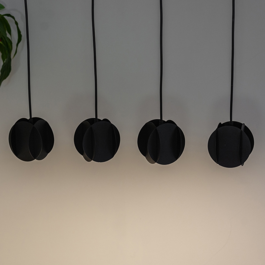 Lustre suspenso por cabo GAMBIT 4xGU10/10W/230V preto