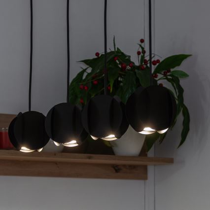 Lustre suspenso por cabo GAMBIT 4xGU10/10W/230V preto