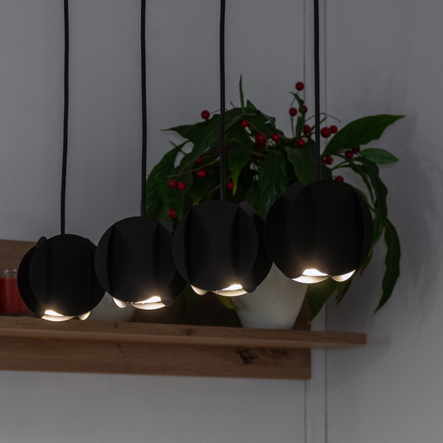 Lustre suspenso por cabo GAMBIT 4xGU10/10W/230V preto