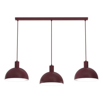 Lustre suspenso por cabo HANDA 3xE27/15W/230V bordô