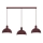 Lustre suspenso por cabo HANDA 3xE27/15W/230V bordô