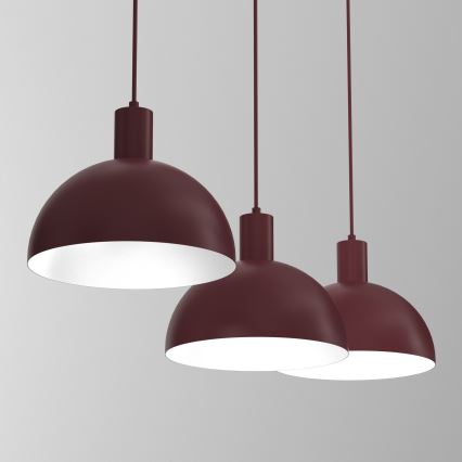 Lustre suspenso por cabo HANDA 3xE27/15W/230V bordô
