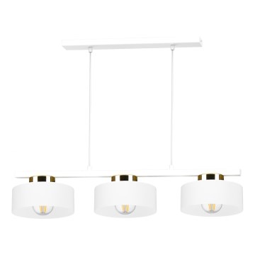 Lustre suspenso por cabo IGNIA 3xE27/60W/230V branco/dourado