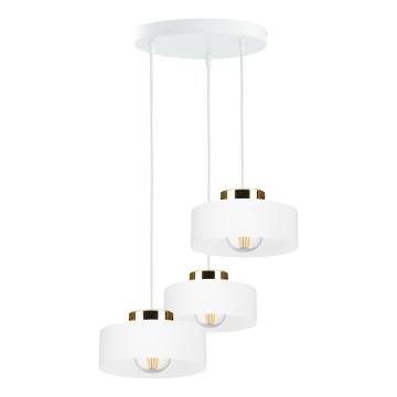 Lustre suspenso por cabo IGNIA 3xE27/60W/230V branco