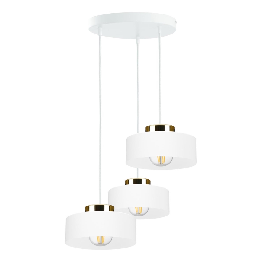 Lustre suspenso por cabo IGNIA 3xE27/60W/230V branco
