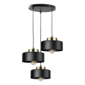 Lustre suspenso por cabo IGNIA 3xE27/60W/230V preto/dourado