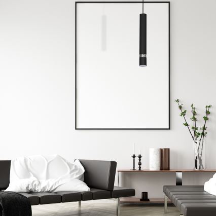 Lustre suspenso por cabo JOKER 1xGU10/25W/230V preto/cromado brilhante