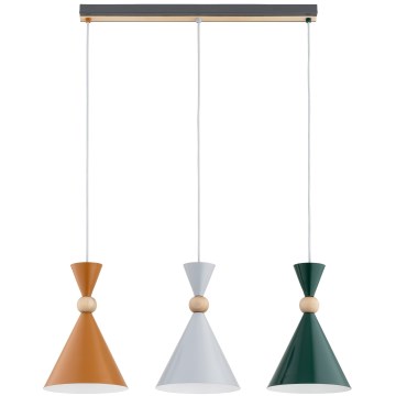 Lustre suspenso por cabo KANDY 3xE27/15W/230V multicolorido