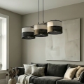 Lustre suspenso por cabo KARBON 3xE27/15W/230V preto/cinza