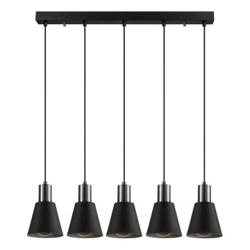 Lustre suspenso por cabo KEM 5xE27/40W/230V, preto