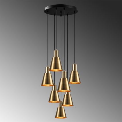 Lustre suspenso por cabo KEM 7xE27/40W/230V dourado
