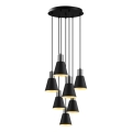 Lustre suspenso por cabo KEM 7xE27/40W/230V, preto