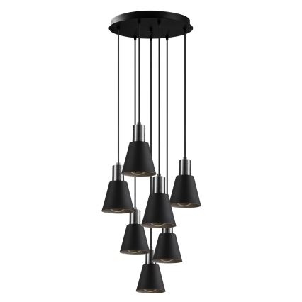 Lustre suspenso por cabo KEM 7xE27/40W/230V, preto